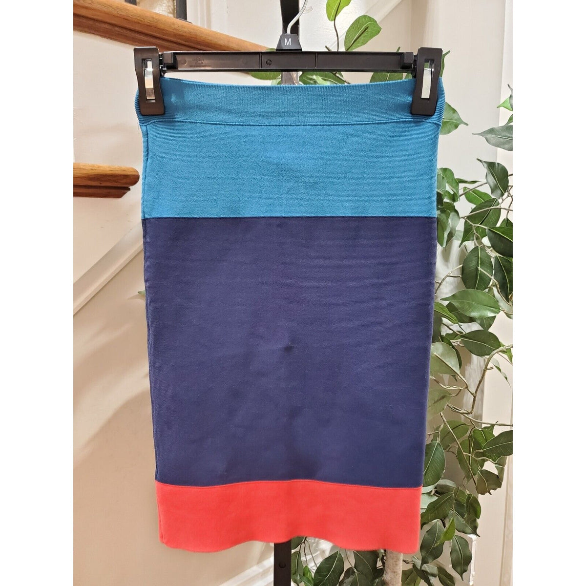 BCBGMAXAZRIA Women's Multicolor Striped Rayon Casual Short Pencil Skirt Size XS