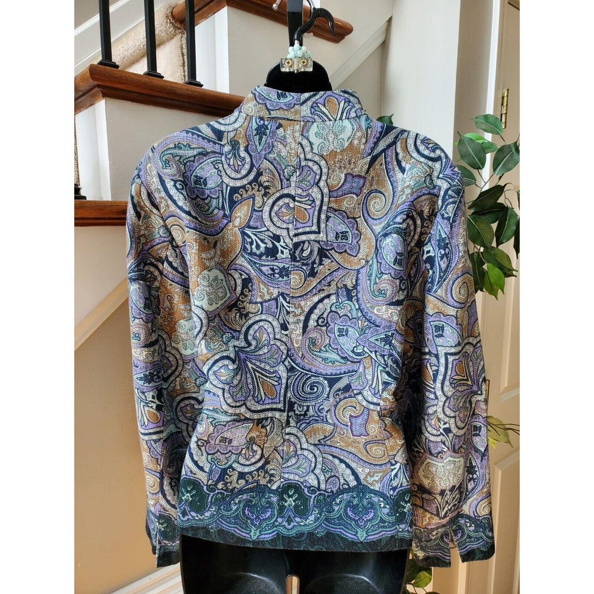 Coldwater Creek Women Moulticolor Single Breasted Three Button Coat Petite Large