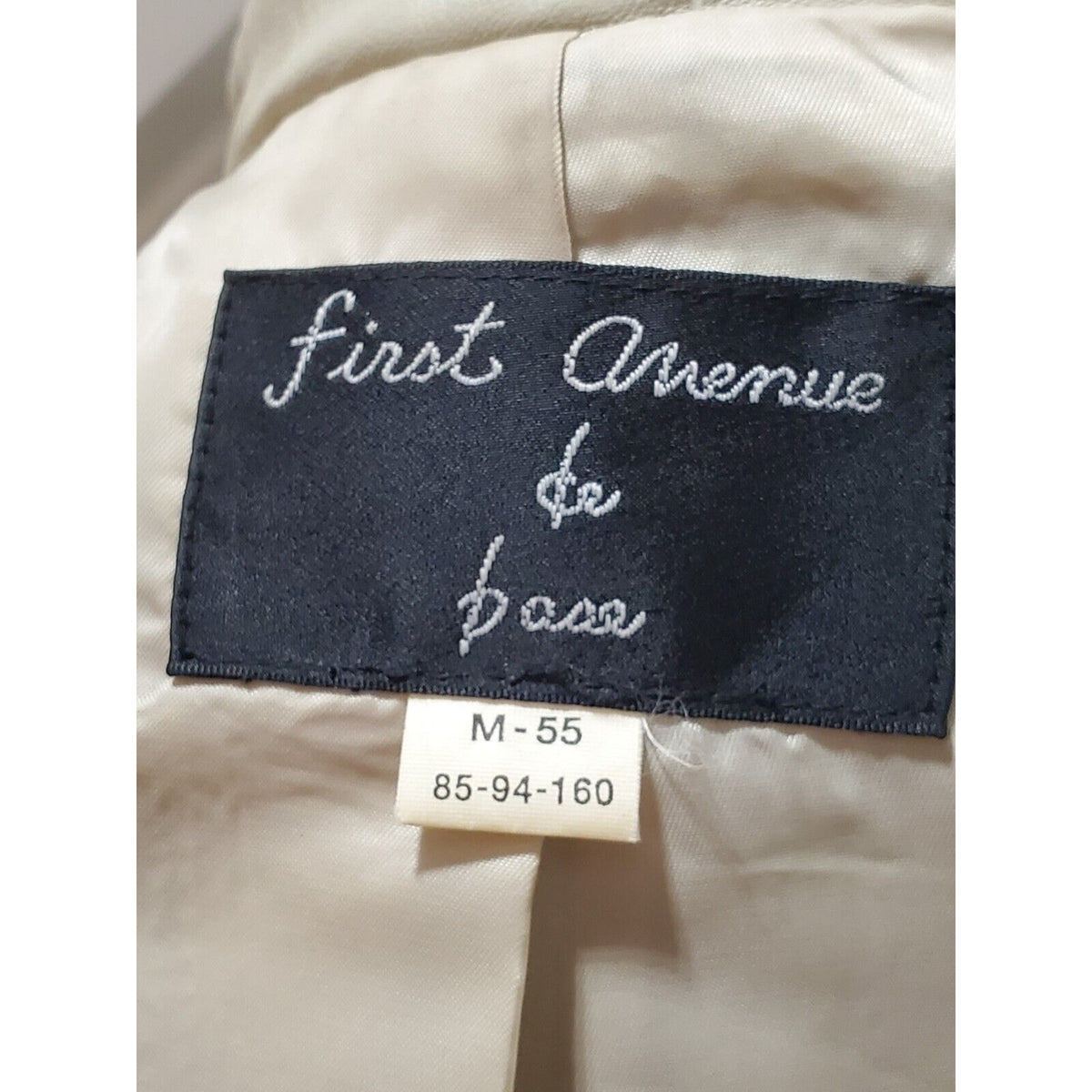 VTG First Avenue Beige Single Breasted One Button Leather Blazer Jacket Medium