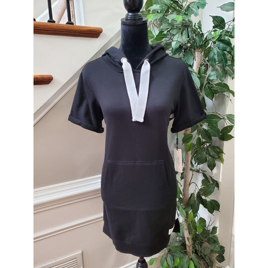 Calvin Klein Womens Black Performance Short Sleeve Hoodie Dress Size Medium