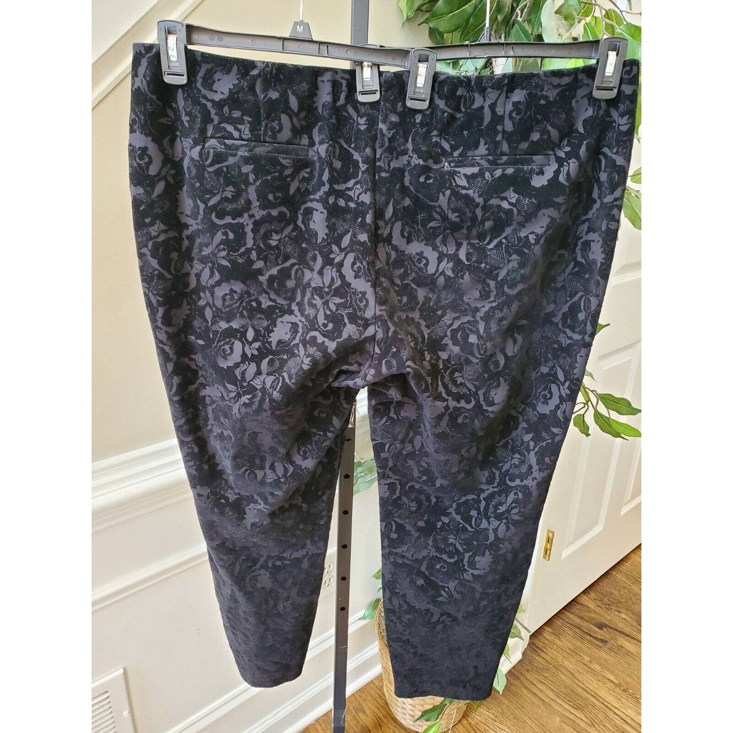 Alfani Women's Black Brocade Rayon Mid Rise Pull on Straight Casual Pant 22W