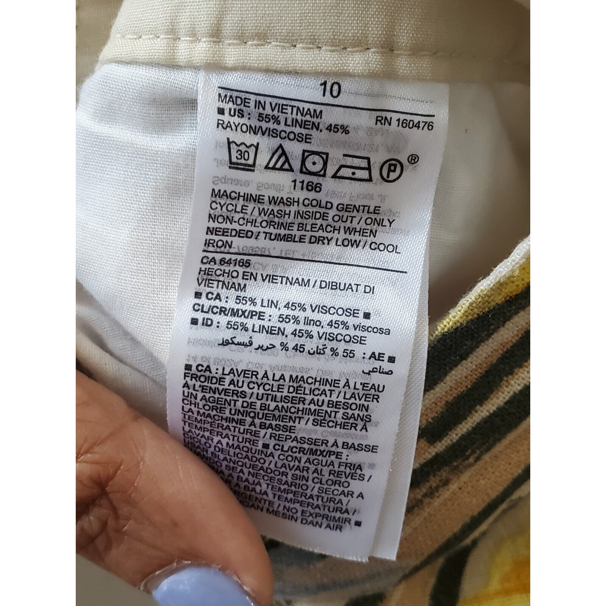 Old Navy Womens Beige Floral Linen Summer Outdoor Casual Beach Shorts Size 10