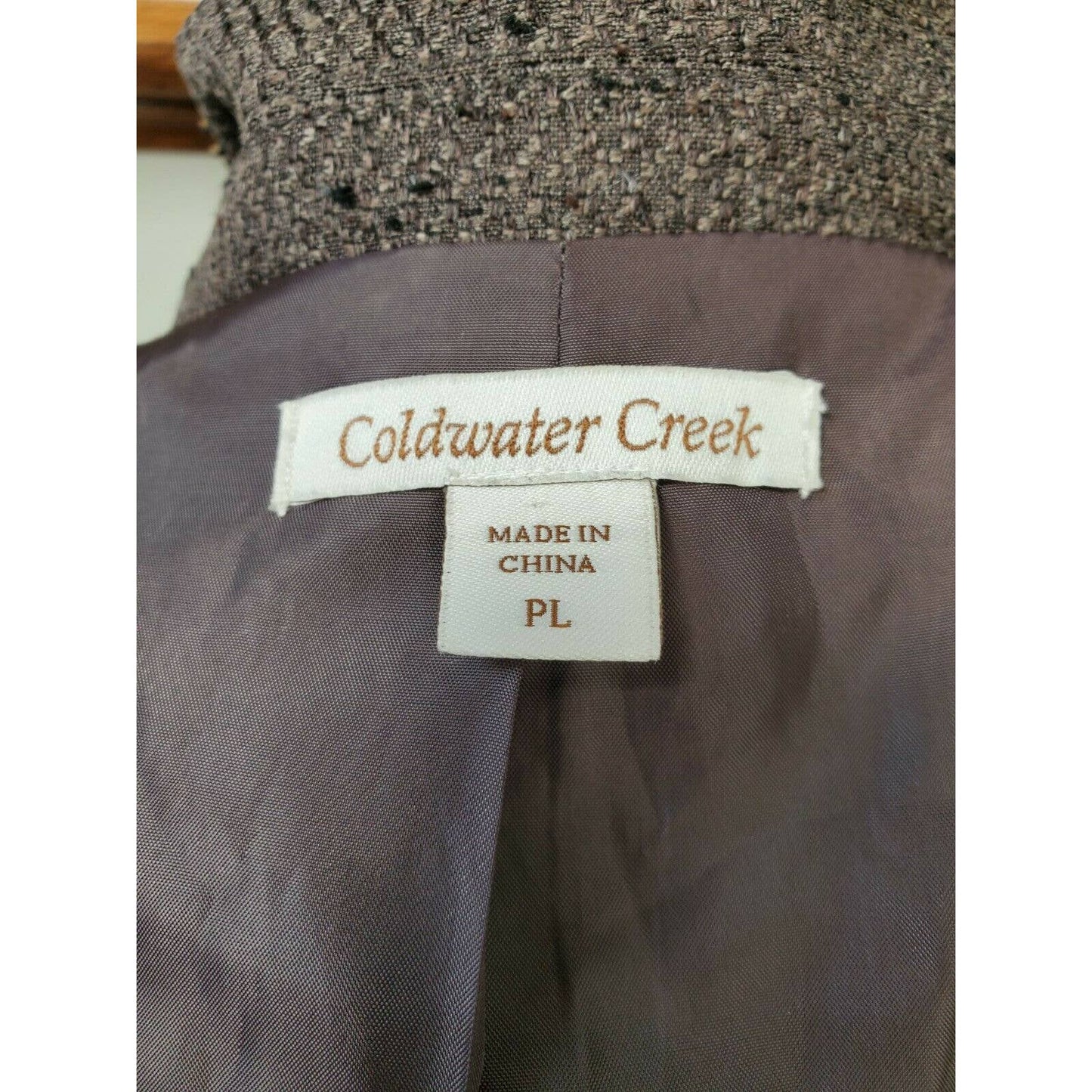 Coldwater Creek Women's Brown100% Polyester Long Sleeve Buttons Casual Blazer