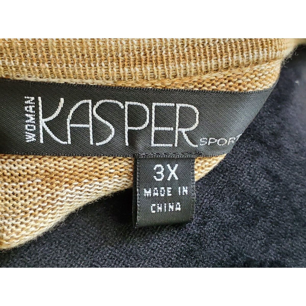 Kasper Women's Brown Cotton Top & Long Sleeves Ruffled Cardigan Sweater Size 3X