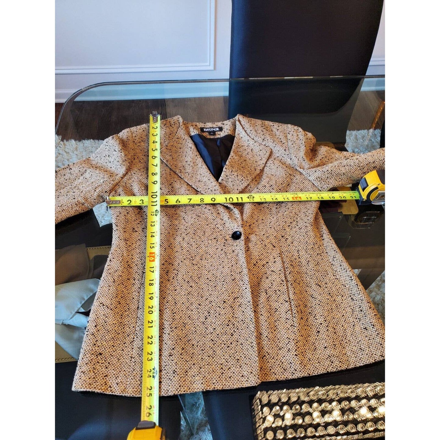 Kasper Women's Gray Rayon Single Breasted Long Sleeve Casual Jacket Blazer Size 6