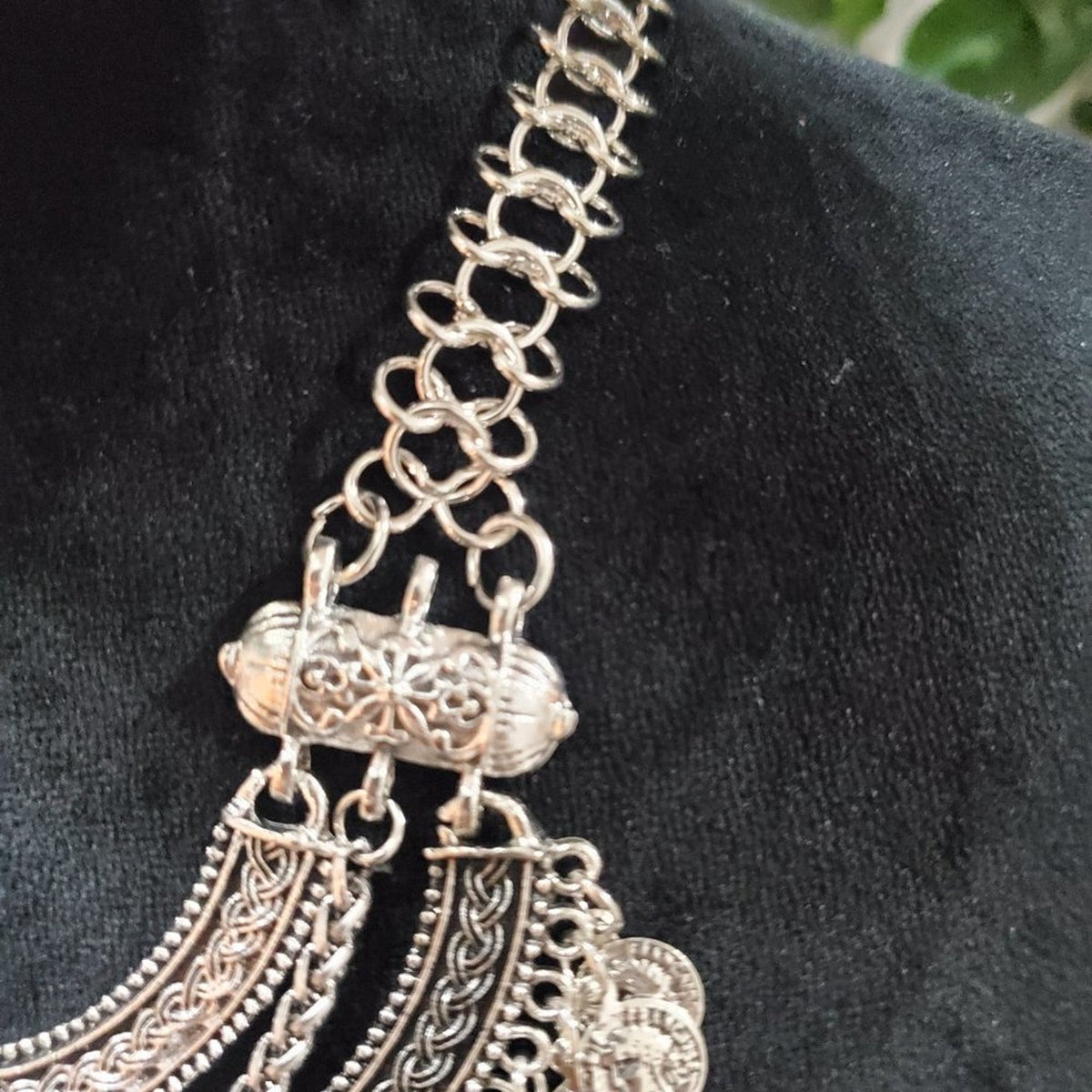 Womens Vintage Boho Chic Silver Coin Multilayer Chocker Fashion Jewelry Necklace