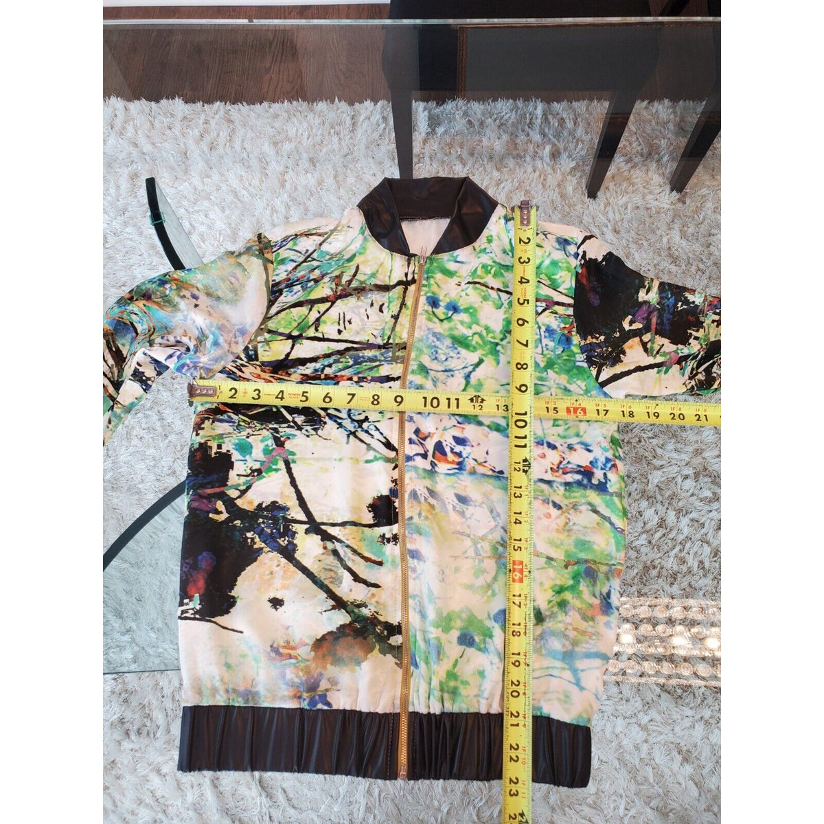 Wenjie Womens Multicolor Polyester Long Sleeve Full Zip Casual Jacket Size Small