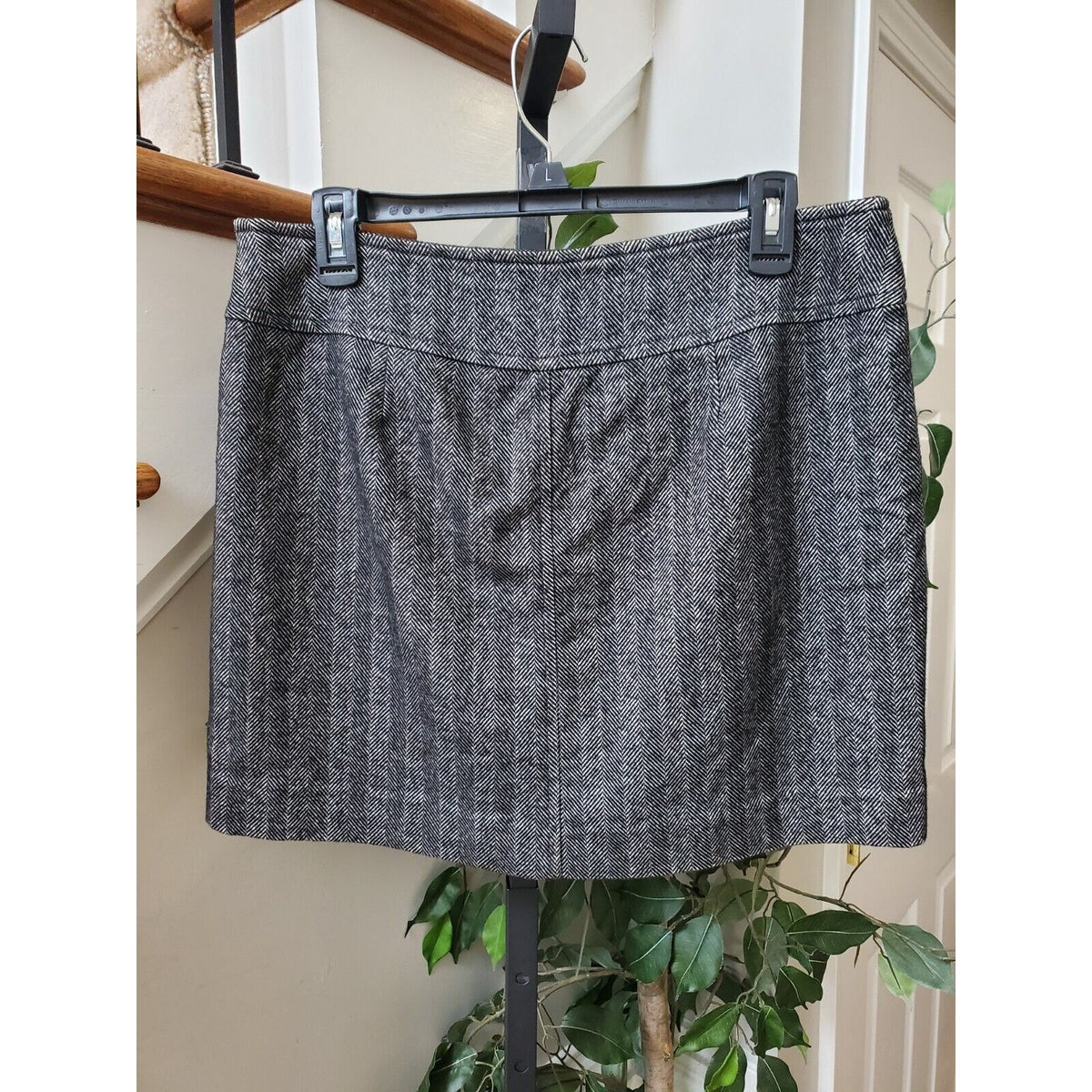 The Limited Womens Gray White Cotton Pull On Pencil & Straight Mini Skirt 8