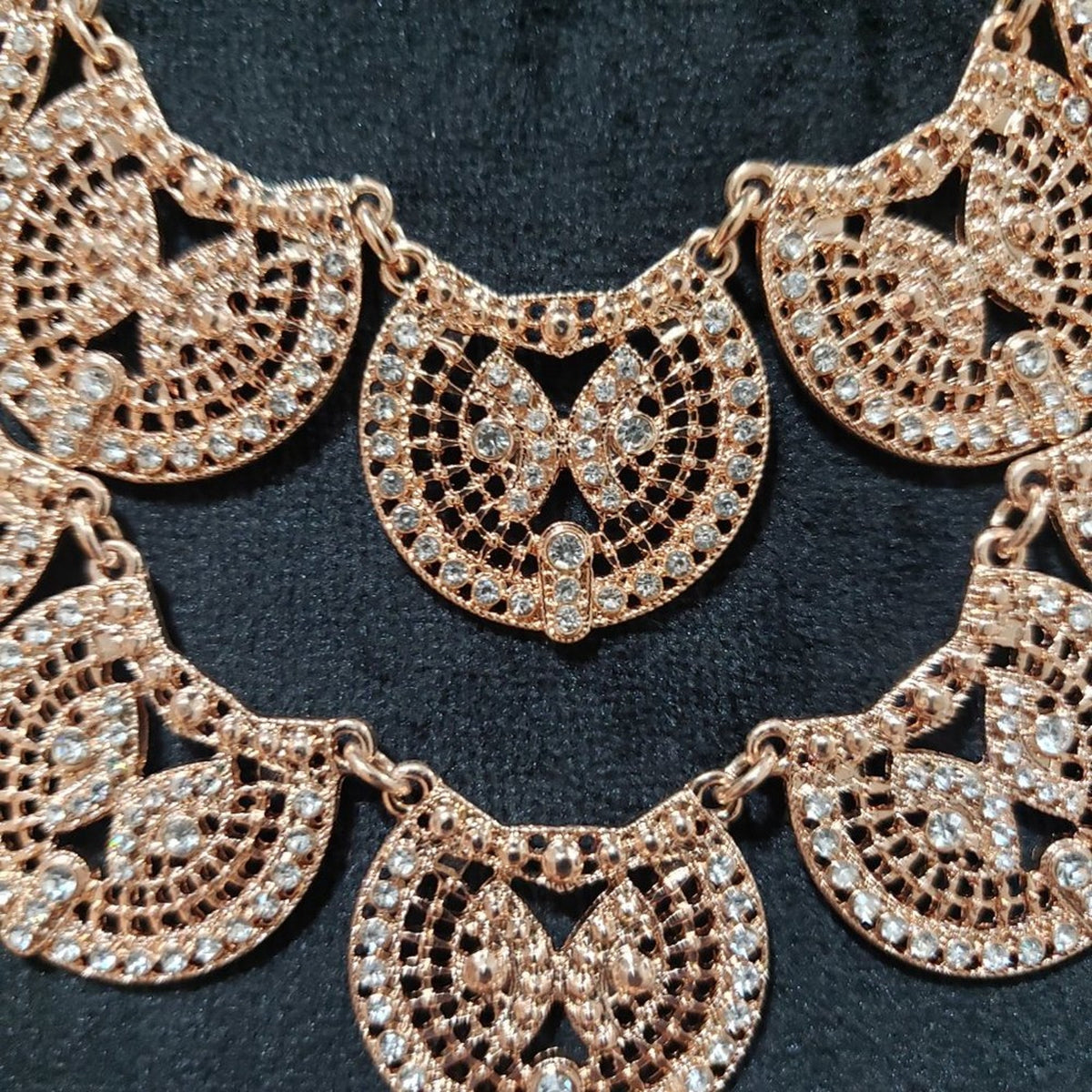 INC Women's Gold Tone Rhinestone Statement Dangle Bib Necklace