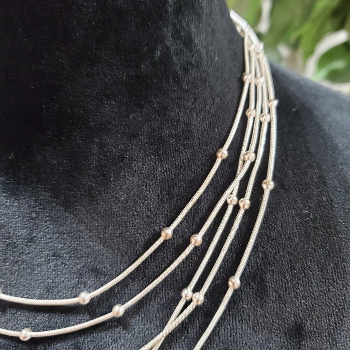 Women's Gold Multilayer Round Beaded Fashion Jewelry Necklace