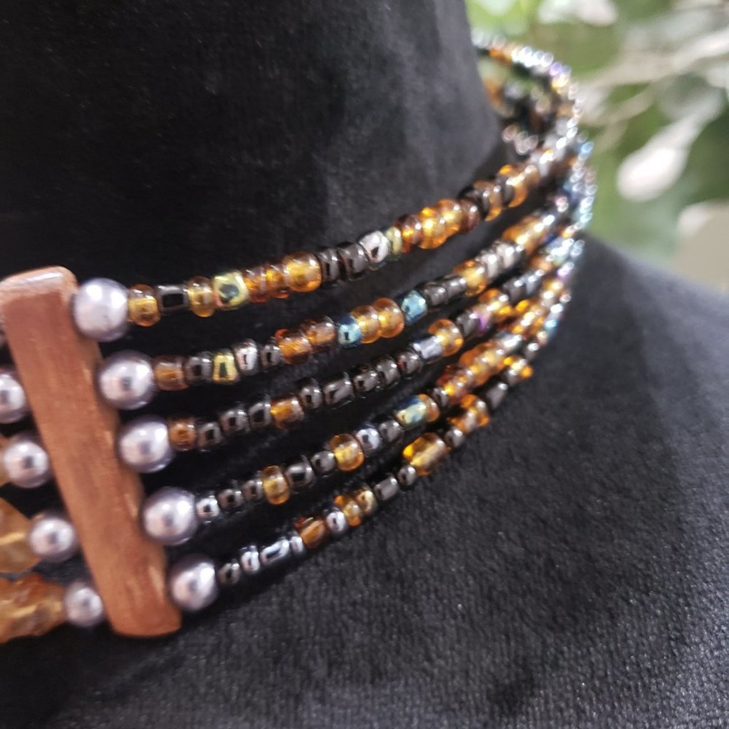Womens Fashion Multicolor Ancient Layered Beaded Choker Necklace