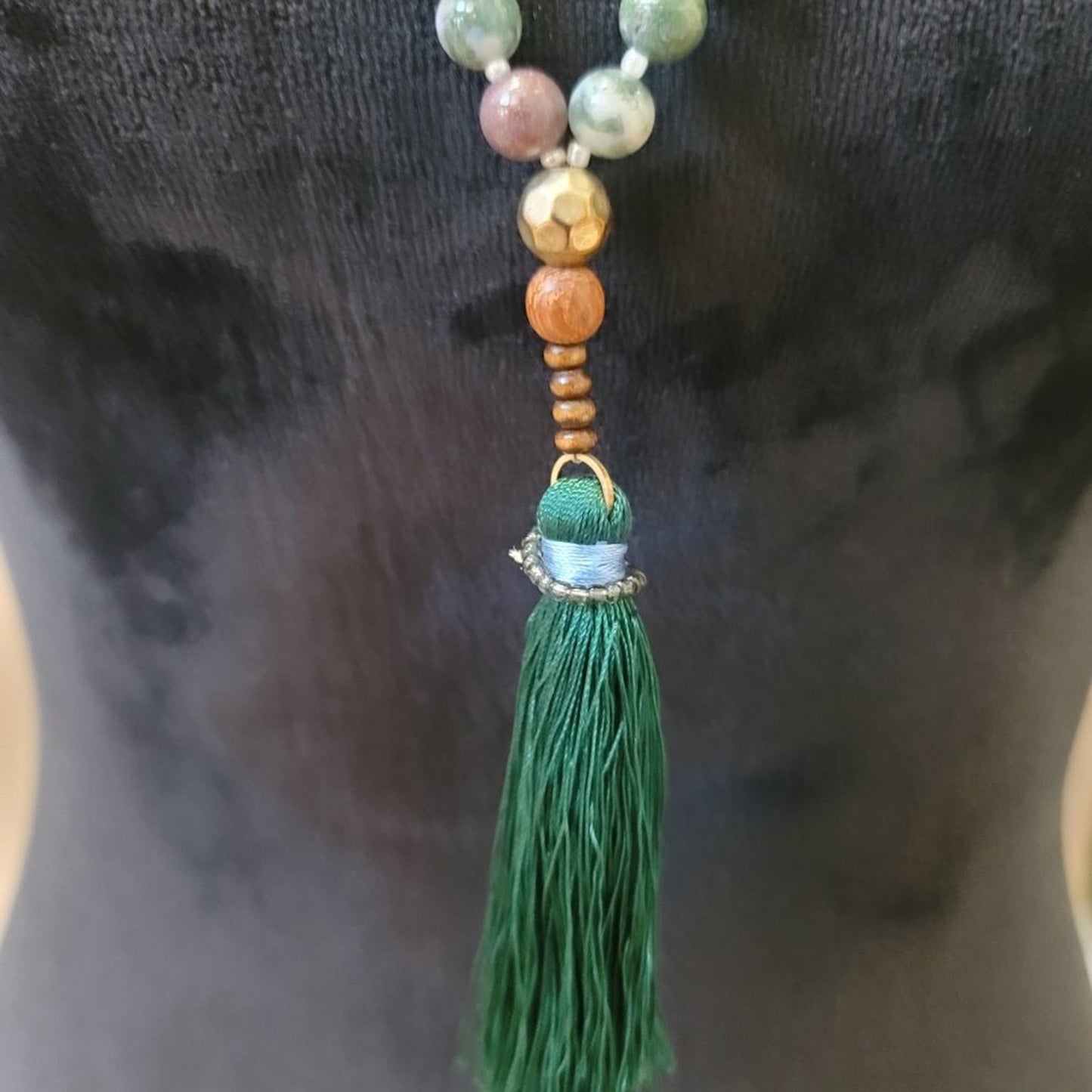 Women's Multicolor Beaded with Lobster Clasp Long Jewelry Tassel Necklace