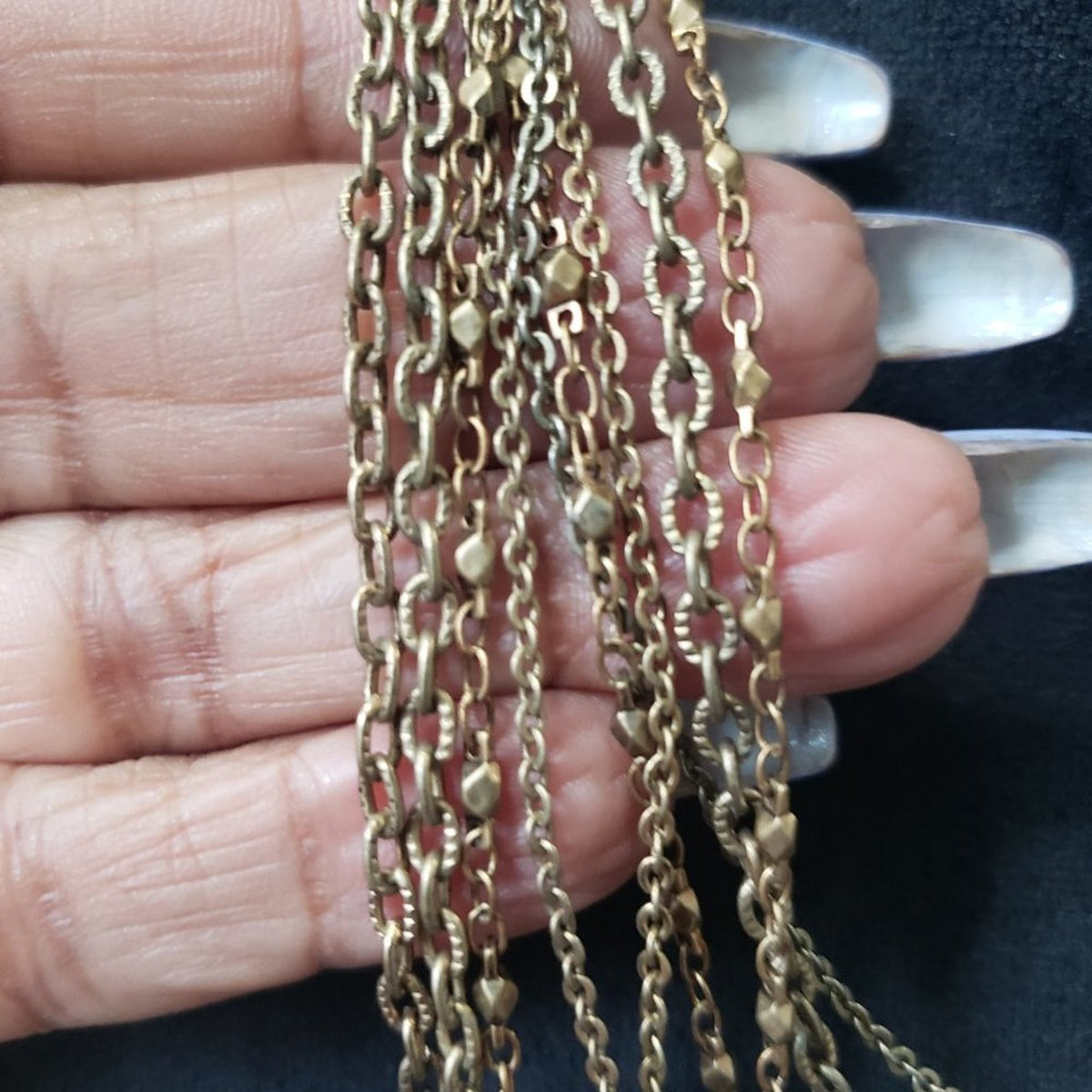 Coldwater Greek Womens Vintage Gold Tone Monet Multi Strand Chain Necklace