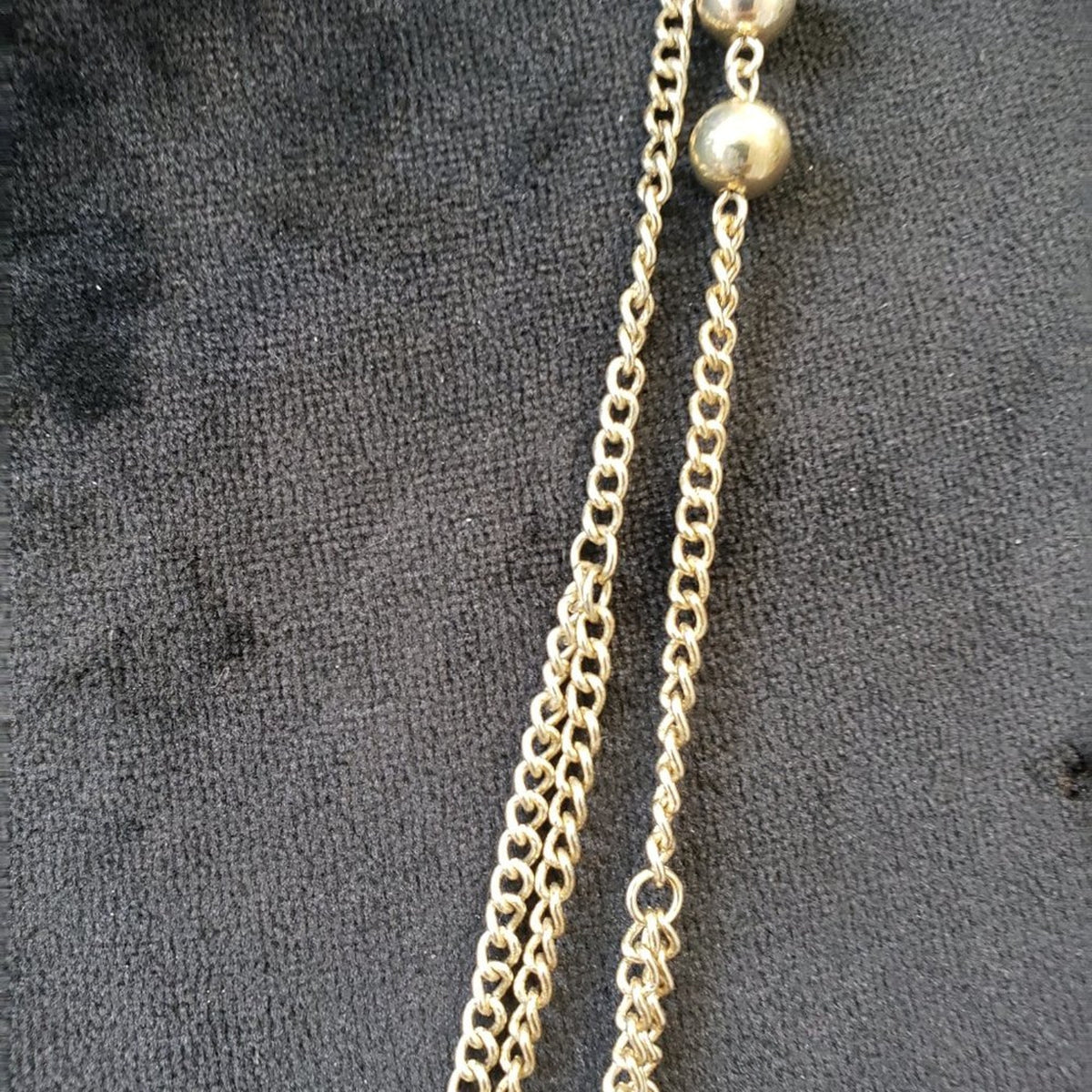 Women's Fashion Multi Strand Gold Tone Ball Chain Long Necklace with Lobster