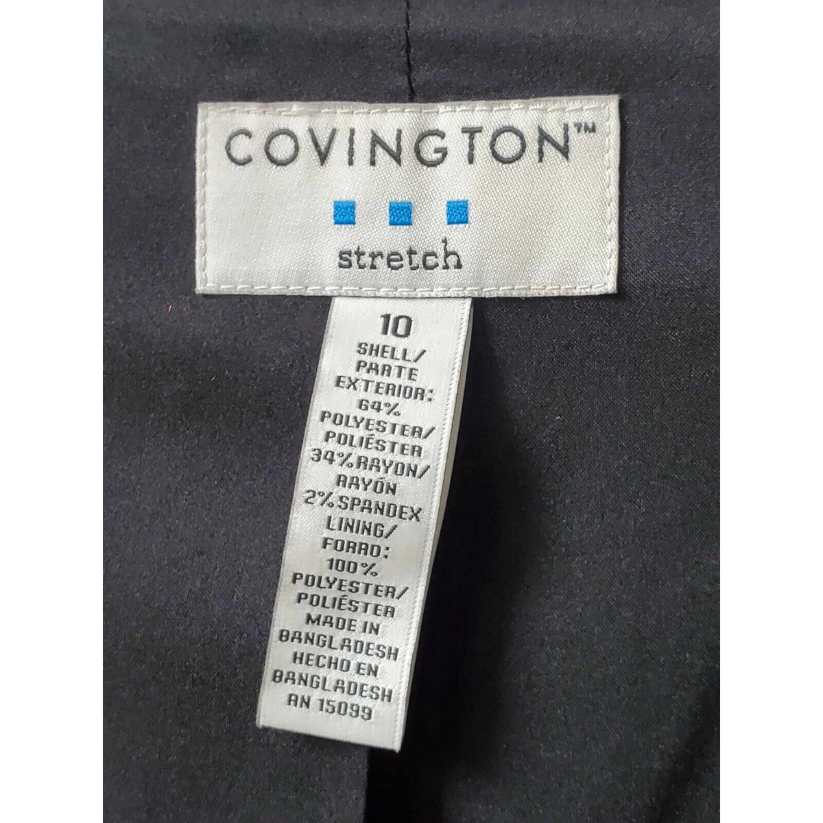 Covington Blue Striped Polyester Single Breasted Blazer & Skirt 2 Piece Suit 10