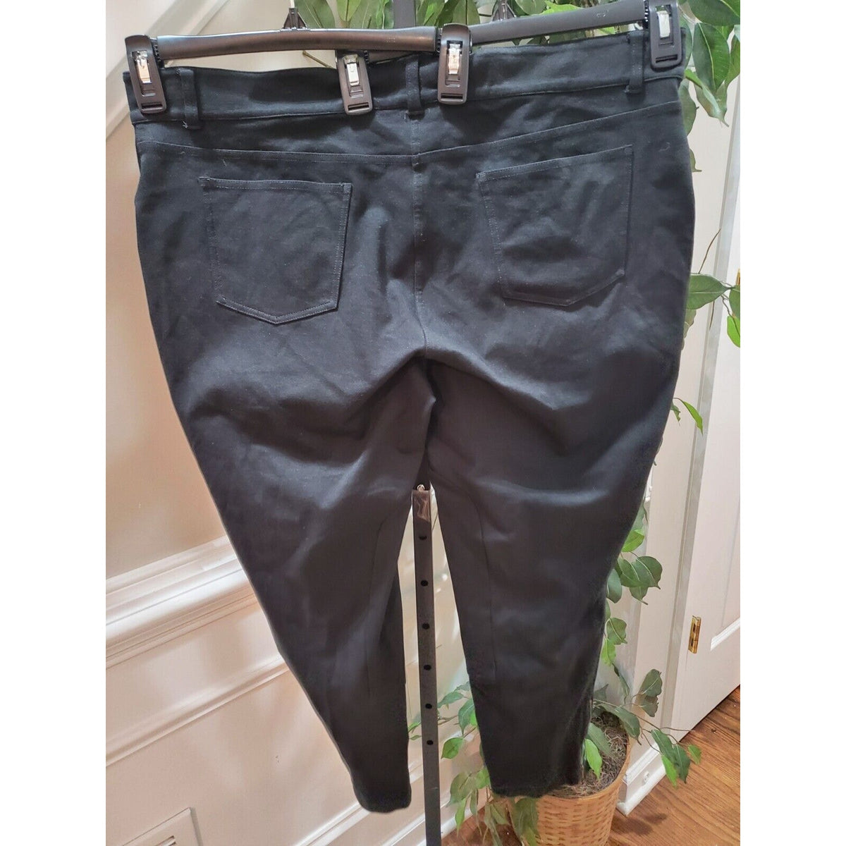 Eileen Fisher Womens Black Rayon Pockets Zipper Front Casual Pants XL