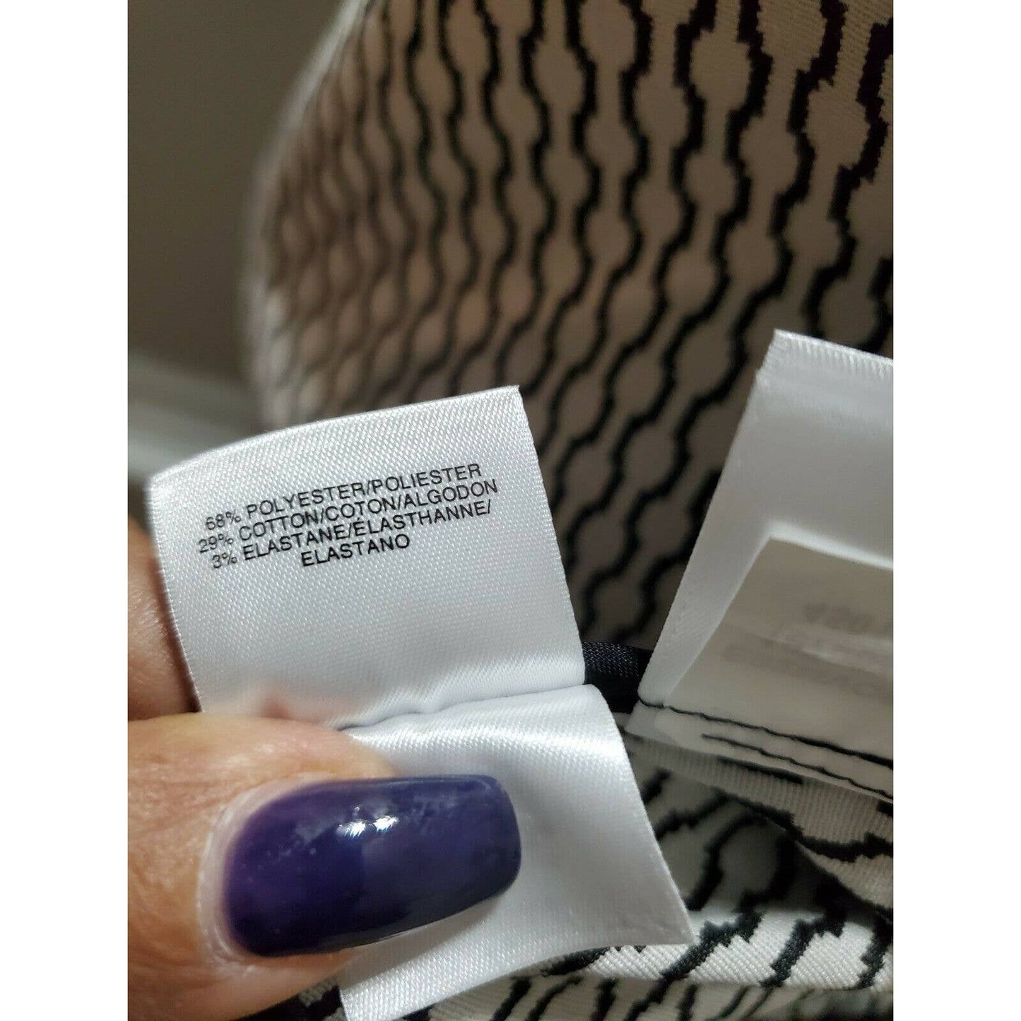 Anne Klein Women's Black & White Polyester Long Sleeve Open Front Blazer Size 4