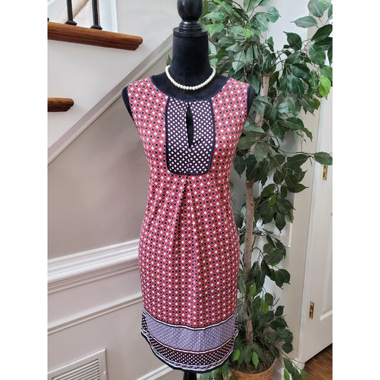 Max Studio Womens Multicolor Round Neck Sleeveless Knee Length Dress Size Medium