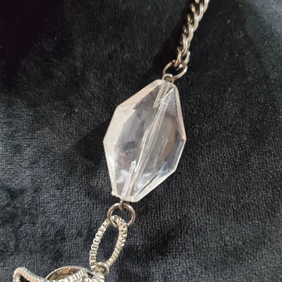 Women's Silver Beaded Geometric Luxury Jewelry Necklace