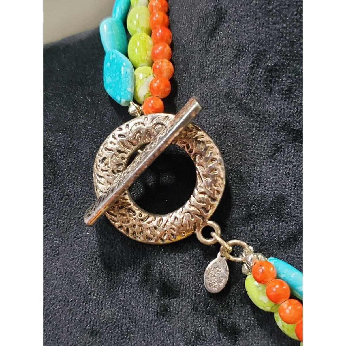 COPY - Premiere Designs Three Strand Orange Green Aqua Women’s Necklace 18” Sta…