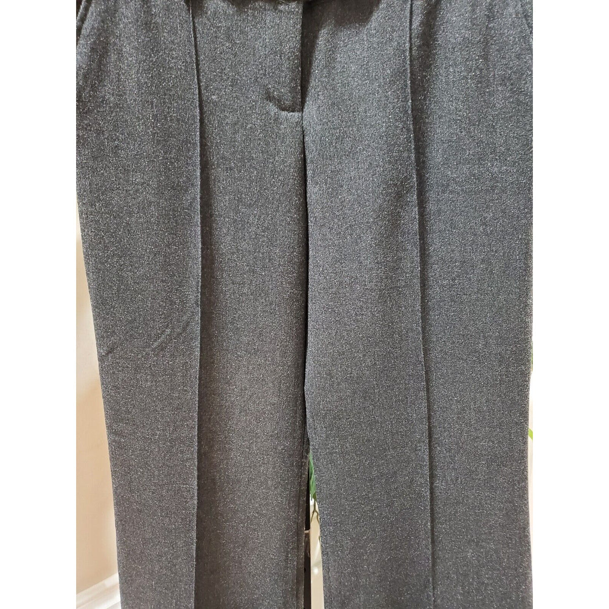 DKNY Women's Gray Wide Leg Zipper Front Slash Pockets Casual Pants Size 8