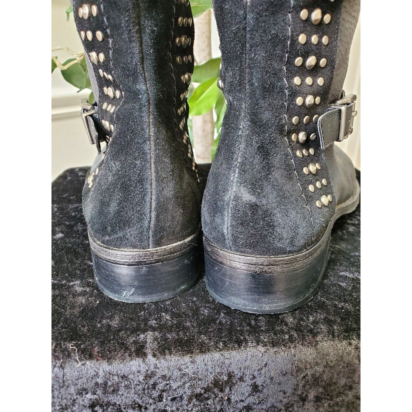 Jessica Simpson Women's Black Leather Upper Round Toe Knee High Boots Size 7.5 M