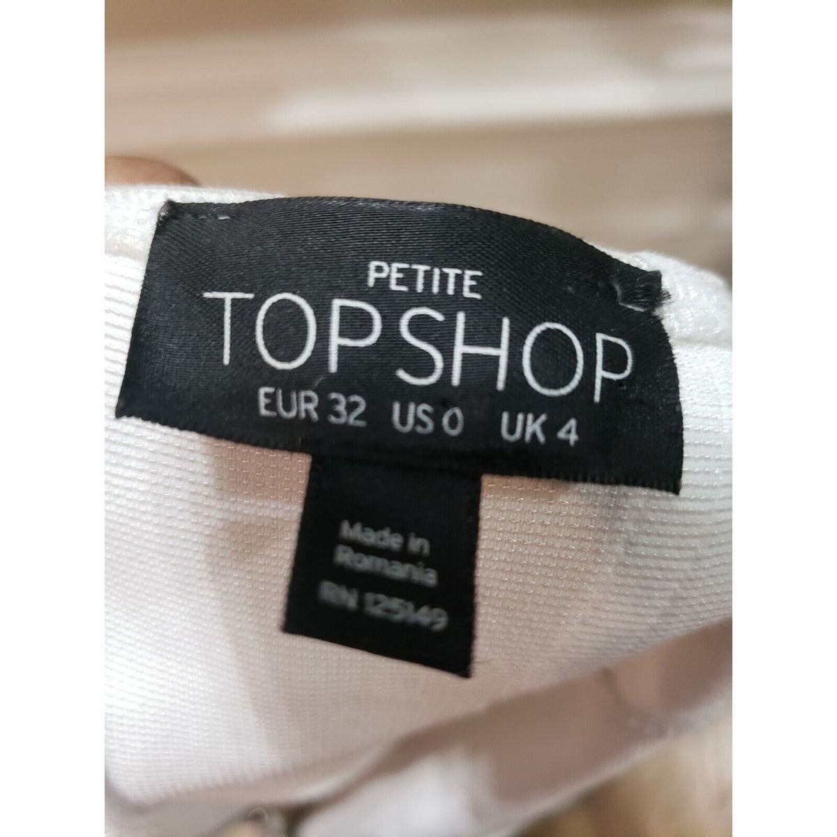 Top Shop Womens White Viscose Sleeveless Round Neck Knee Length Dress Petite 0