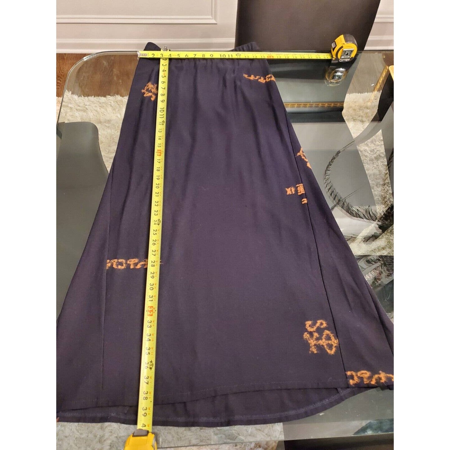 Heide Ost Textured Black Cotton Long Sleeve Blouse & Skirt 2 Pc's Suit Size XL