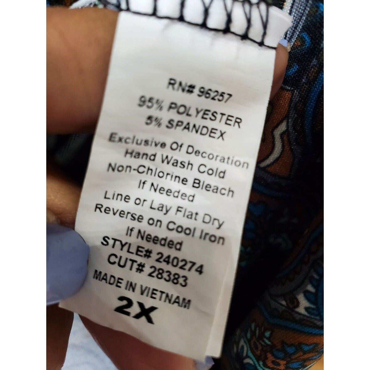 PerSeption Women's Multicolor Polyester Round Neck Short Sleeve Knee Length 2X