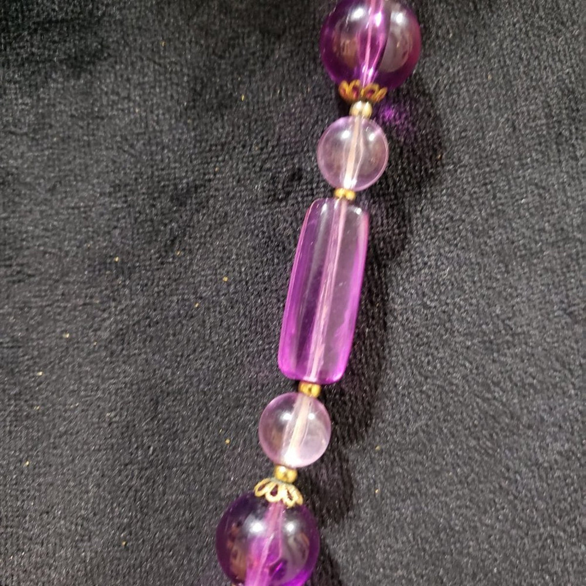Womens Fashions Purple Round Amethyst Stone Collar Necklace with Lobster Clasp