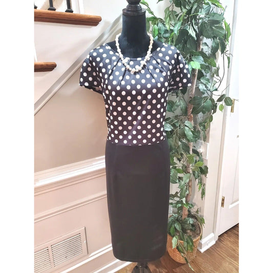 Women's Black Cotton Round Neck Short Sleeve Pullover Size 2X Knee Length Dress