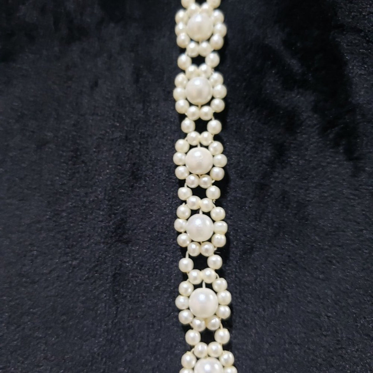 Women's White Multi Strands Pearls Beads Tassel Fringe Necklace