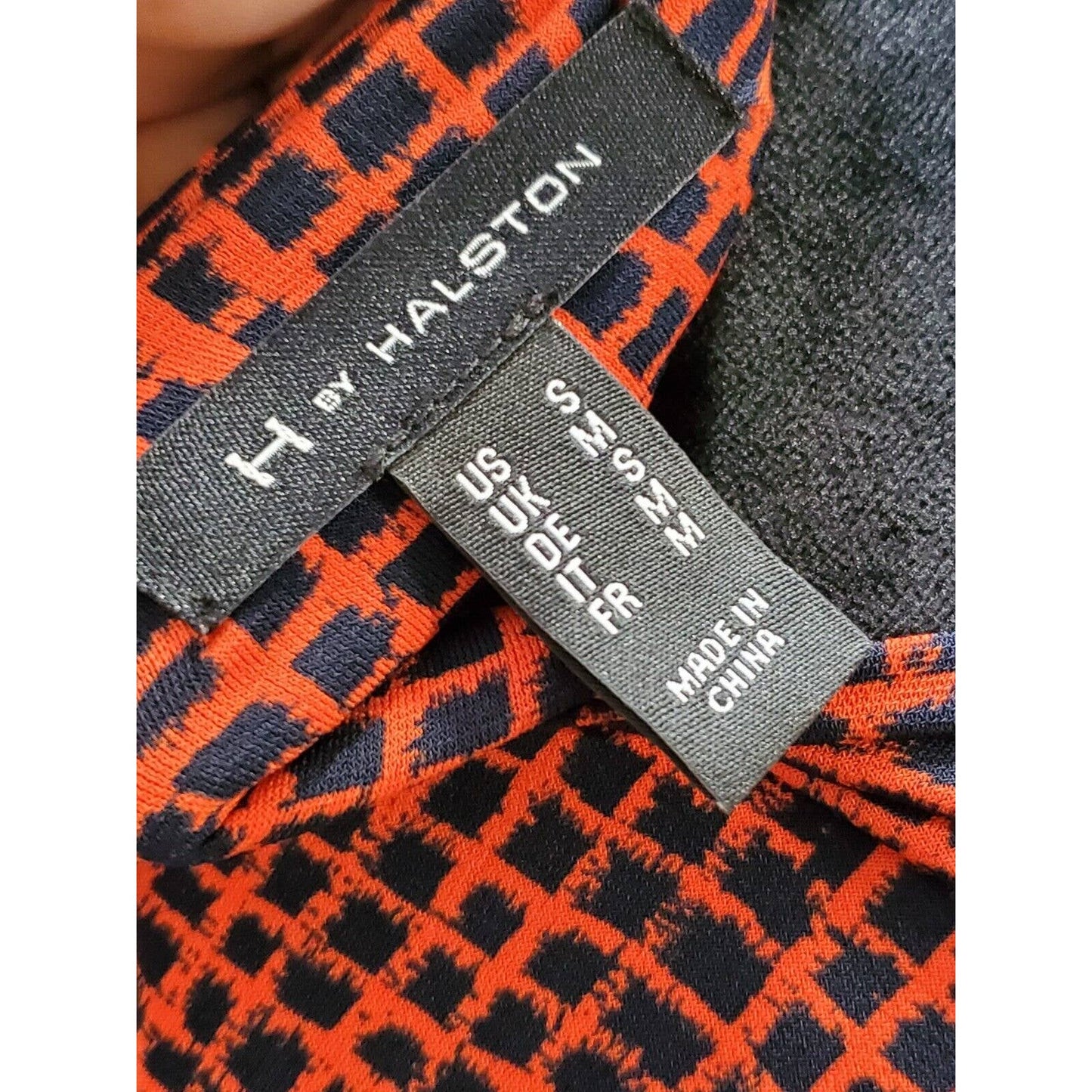 H By Halston Women's Orange Polyester Round Neck Sleeveless Knee Length Dress S