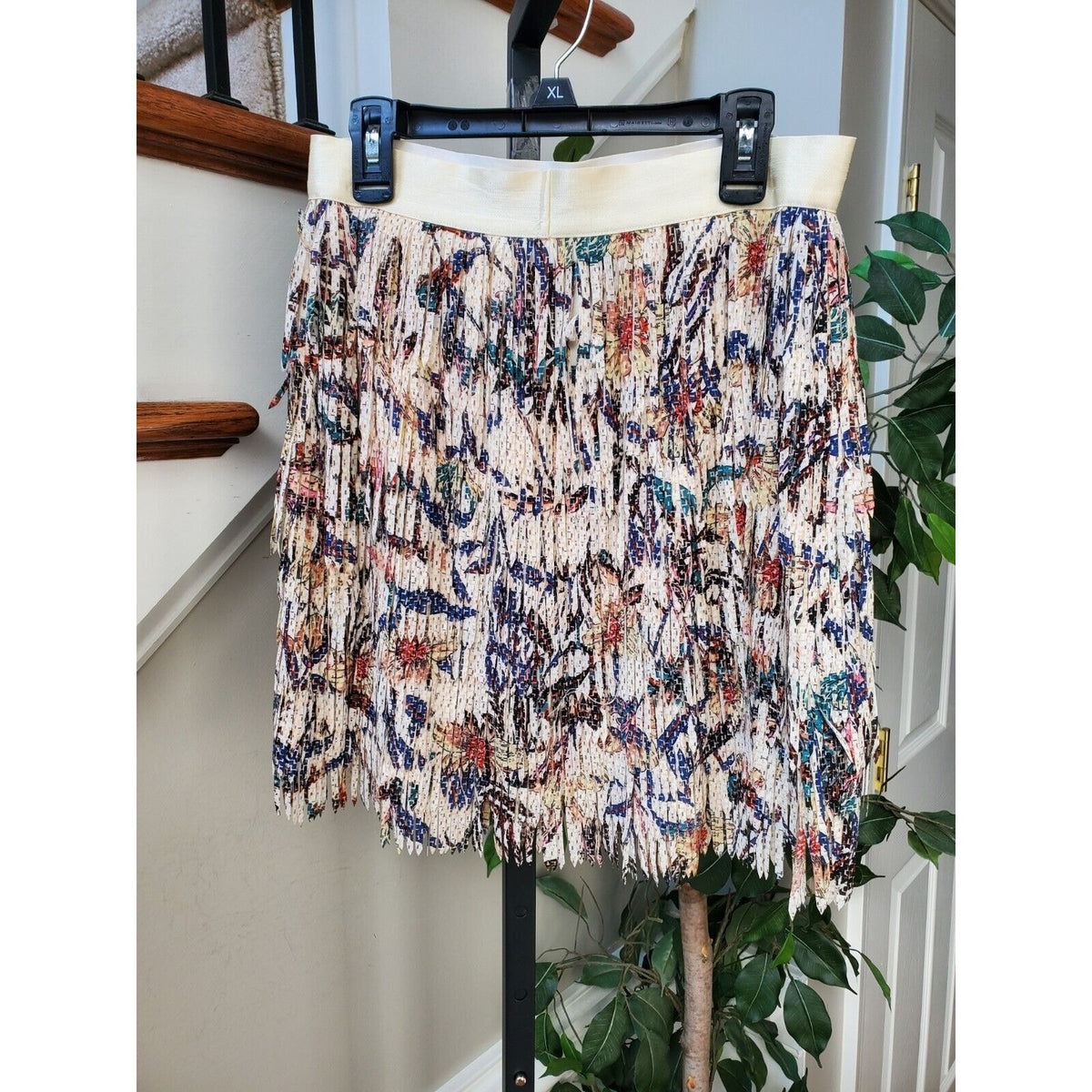 Flannel Multicolor Elastic Waist Pull On Straight & Pleated Casual Mini Skirt 2