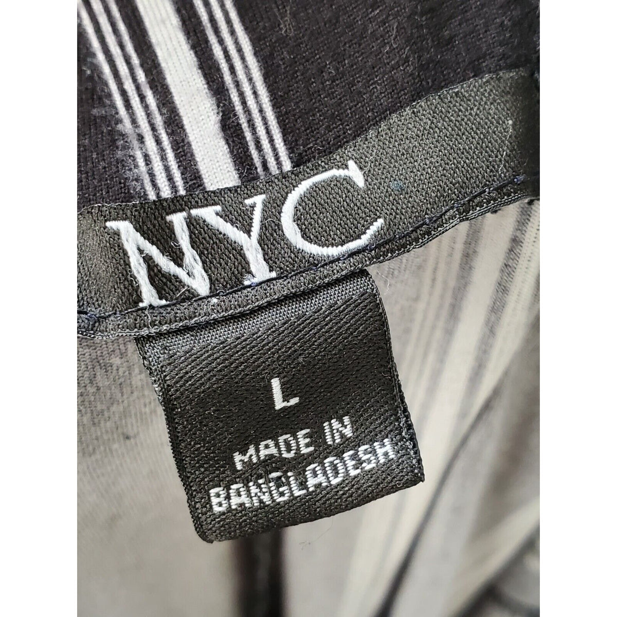 NYC Women Black Striped Polyester Pull On A-Line Casual Long Maxi Skirt Size L