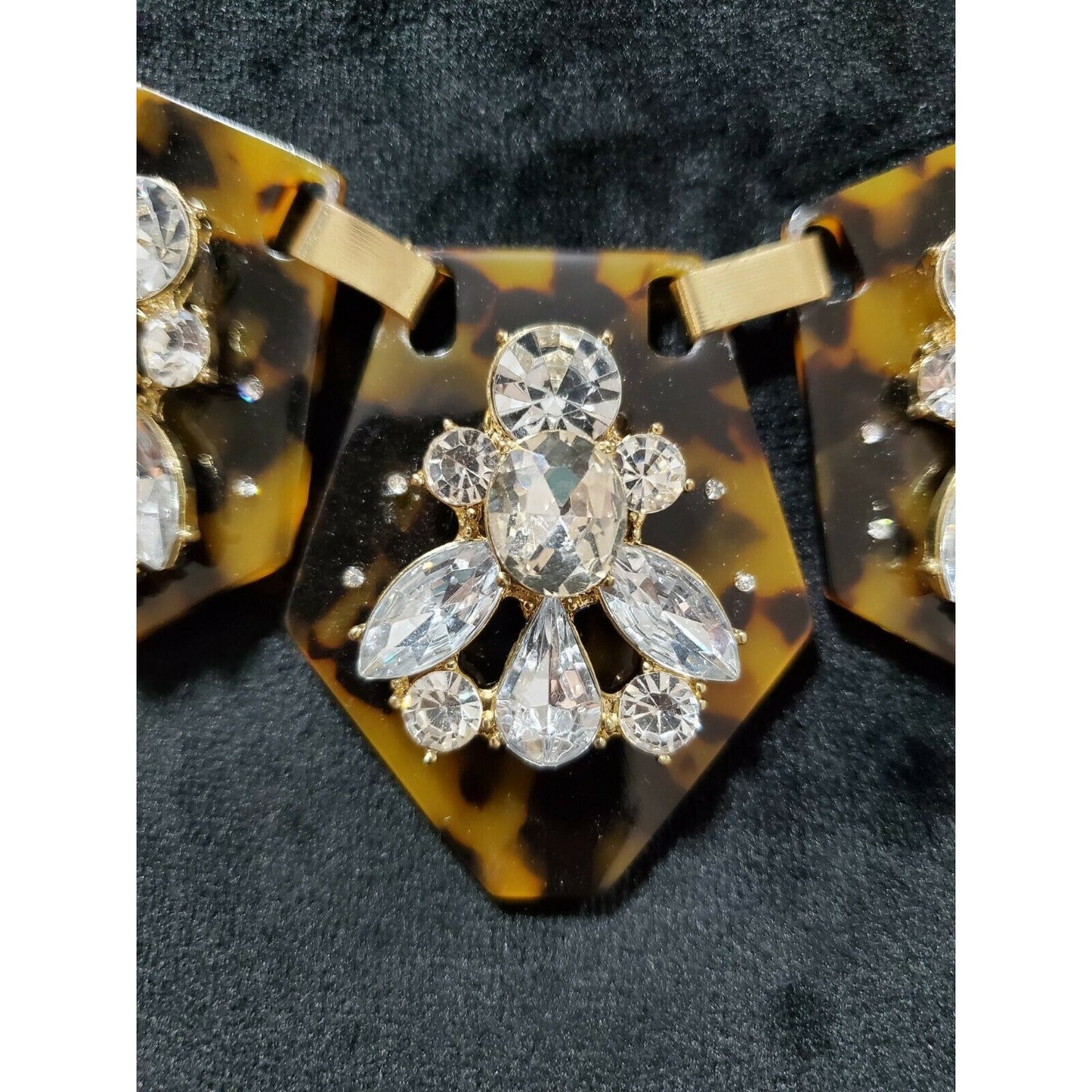 Traci Lynn Statement Tortoiseshell CZ Gold Tone Up To 20” Necklace