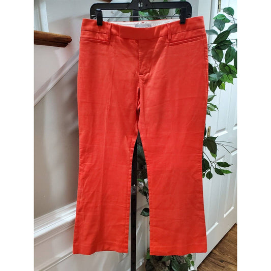 Gap Women's Red 100% Cotton Mid Rise Zippered Modern Boot Casual Pant Size 10A