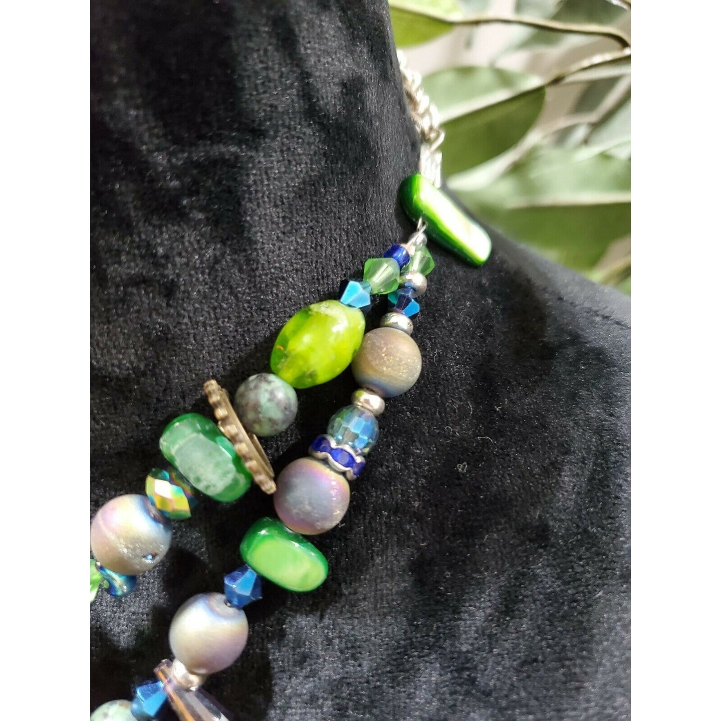 Handmade Custom Colorful Beach Style Beaded Druzy Necklace