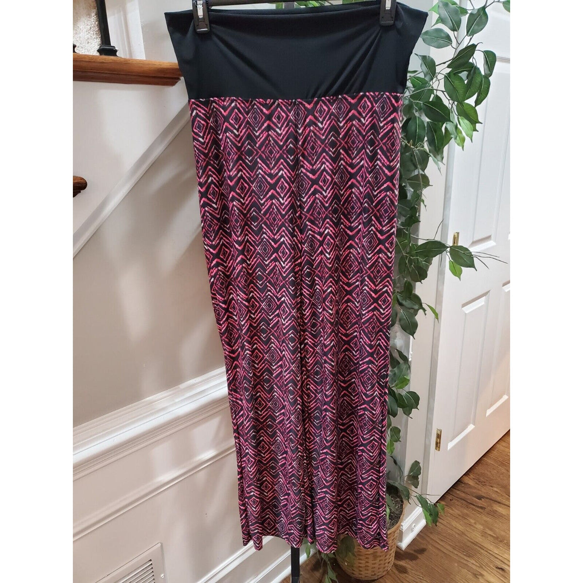 New Directions Womens Pink Black Geo Print Polyester Pull On Calypso Pants Large