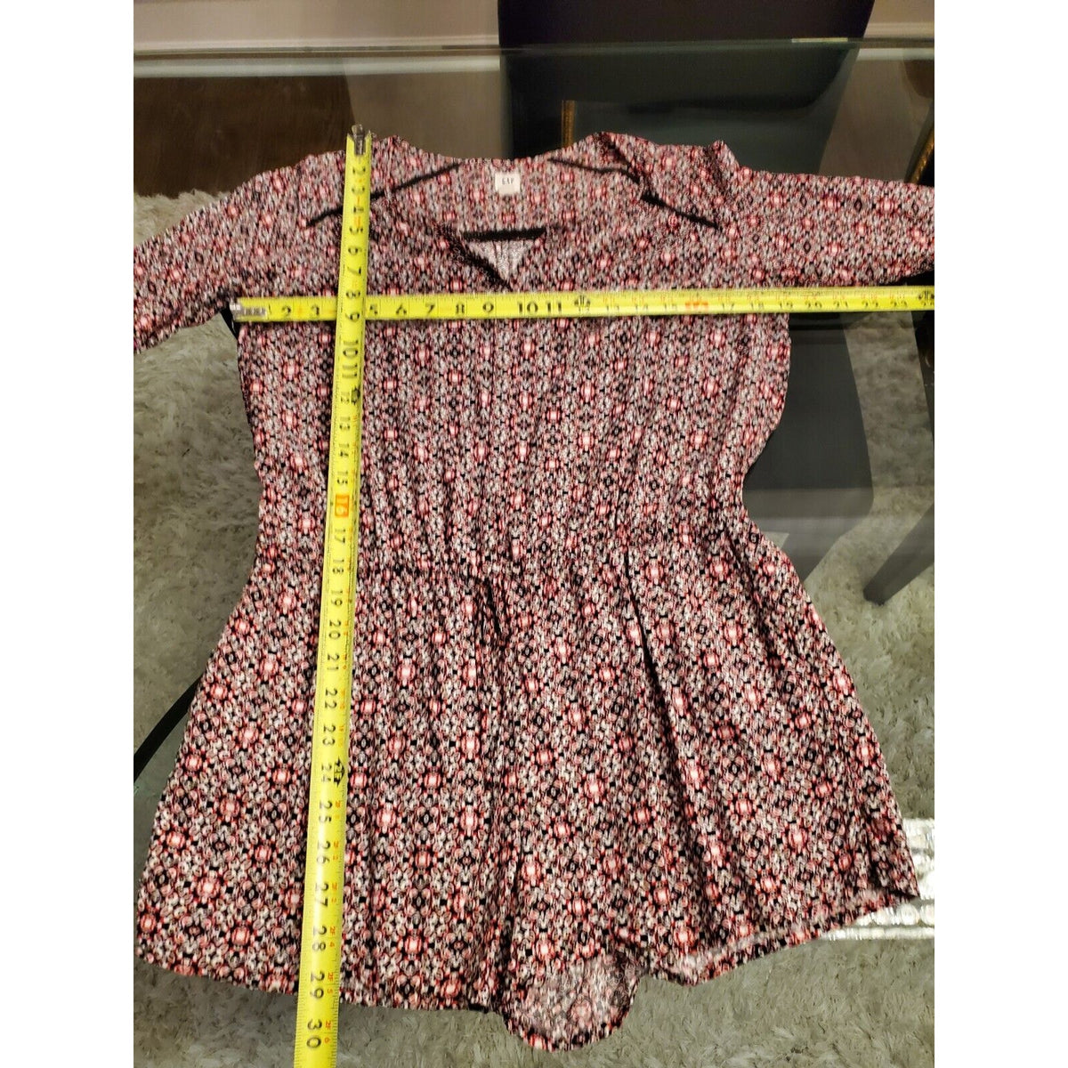 Gap Women Multicolor Rayon Sweetheart Neck Long Sleeve Casual Romper Size Small
