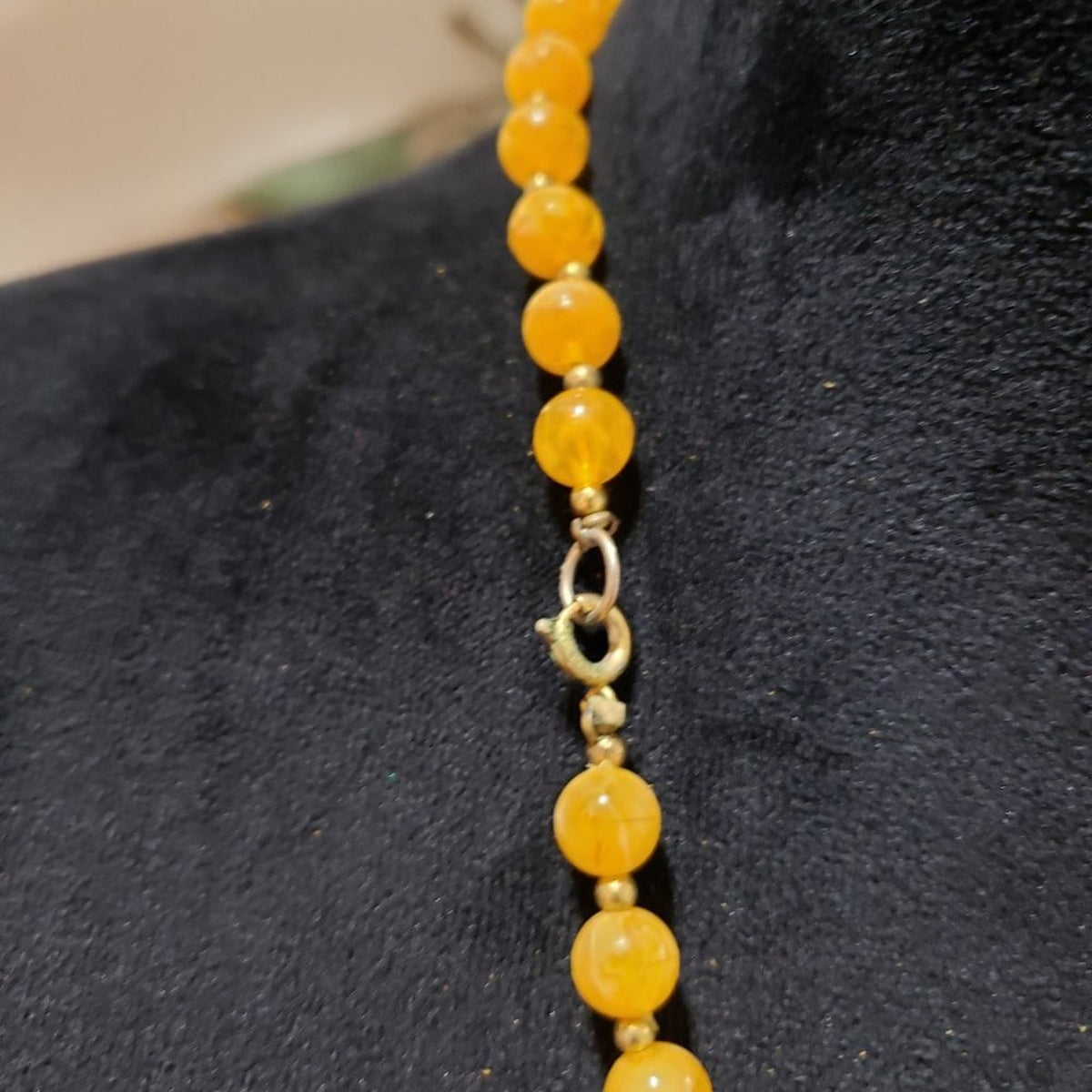 Womens Fashion Yellow Round Opal Collar Pendant Necklace with Lobster Clasp