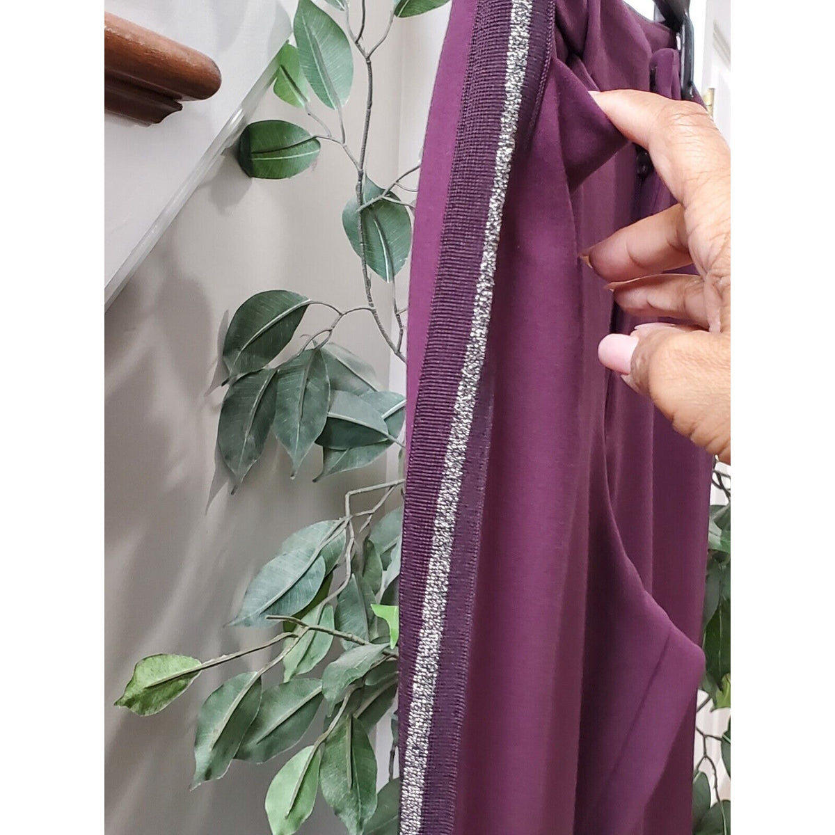 Old Navy Women's Purple Polyester Comfort Waist Pixie Fit Casual Pant Size 12