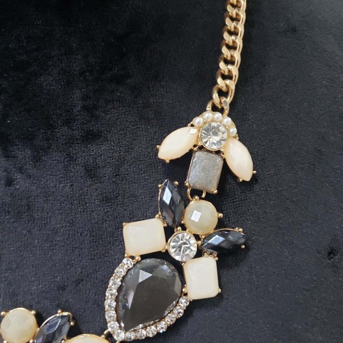 Women's Bohemia Glass Crystal Sweater Chain Beads Pendants Bib Statement Choker