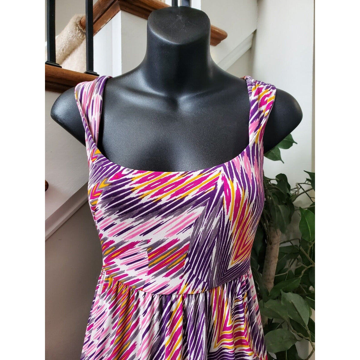 Isabella Demarco Women's Multicolor Scoop Neck Sleeveless Long Maxi Dress Small
