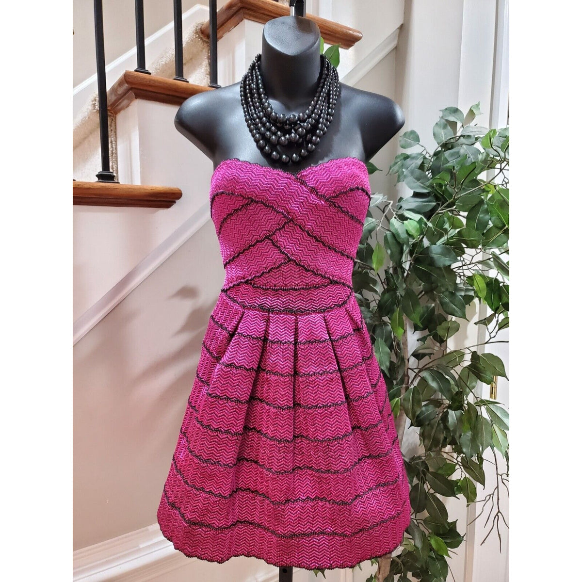 Blvd Collection Women Purple Polyester Off The Shoulder Knee Length Dress Size S