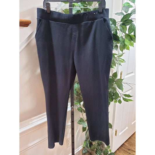 Serra Women's Black Rayon Pull On Comfort Waist Straight Fit Pant Size X-Large
