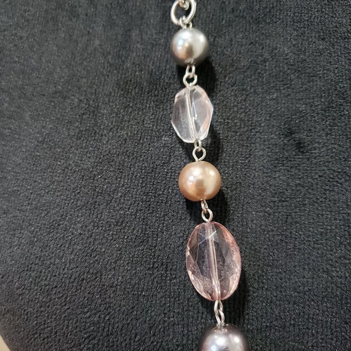 Womens Faux Pearl Single Strand & Crystal Beaded Fashion Jewelry Necklace