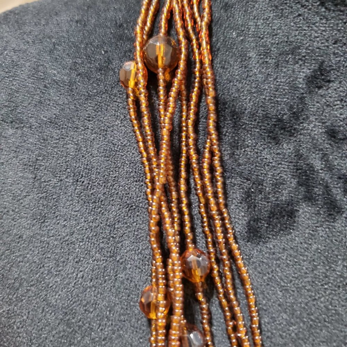 Women's Brown Multilayer Round Beaded with Lobster Clasp Jewelry Necklace
