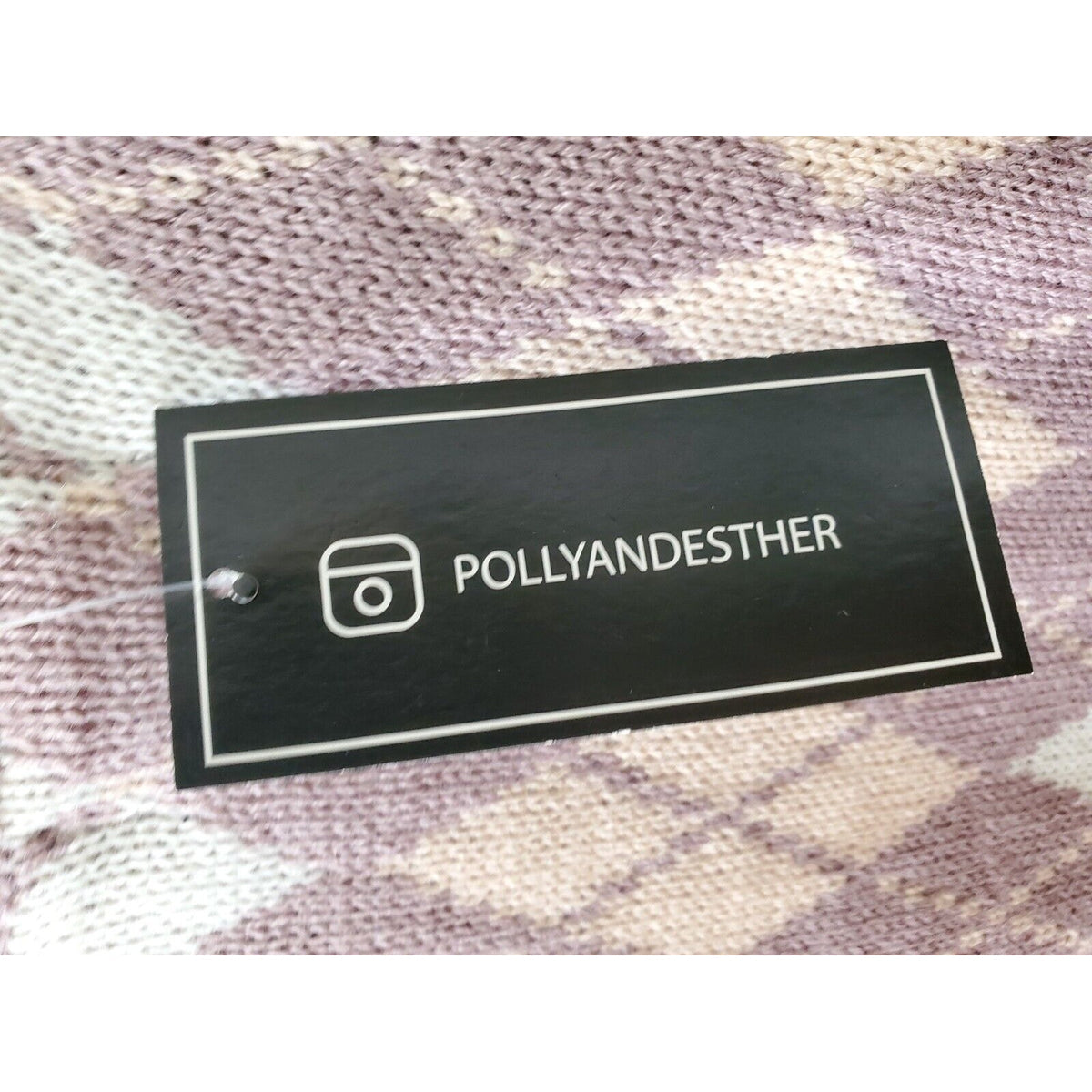 Just Polly Cropped Fringe Purple Long Sleeve V-Neck Pullover Knit Sweater Medium