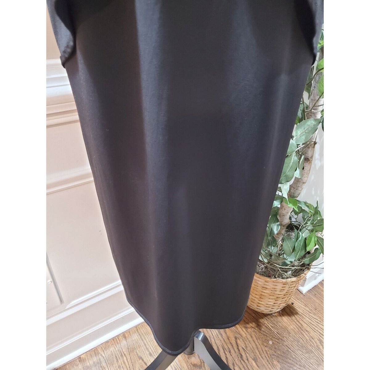 Another Thyme Women Black Solid Polyester Scoop Neck Half Sleeve Dress Size 2X